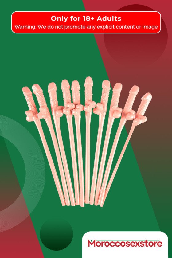 Pack of Ten Willy Straws Blow me KP-001