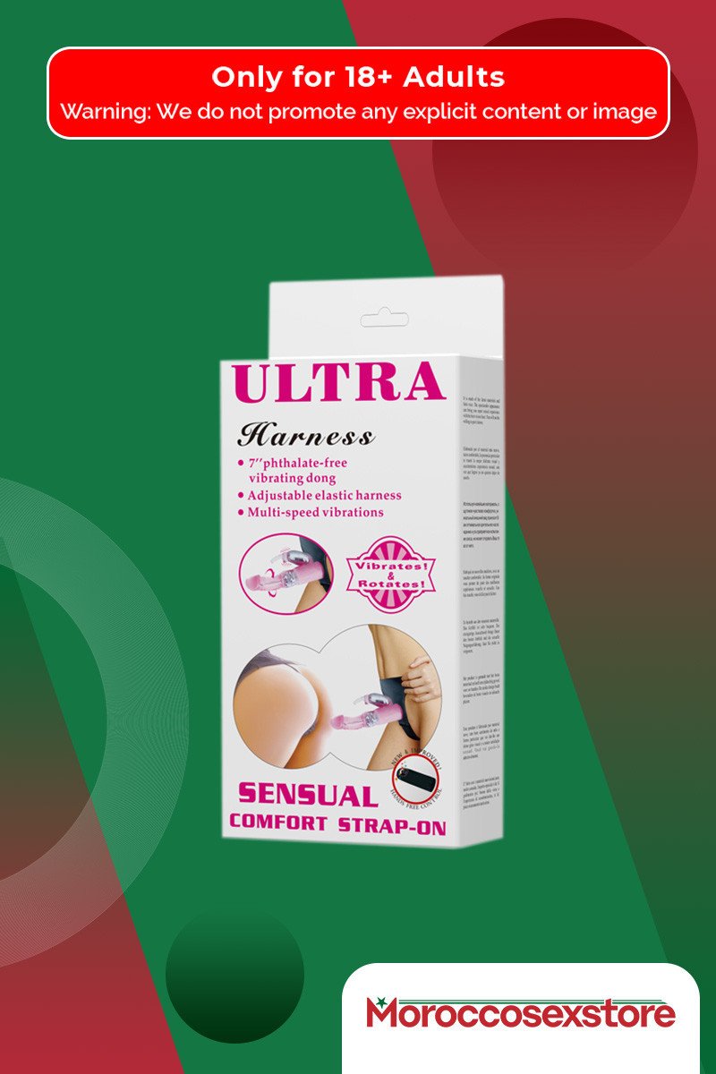 Baile Ultra Harness 7-inch Strap-on with Multi-speed Vibrations SO-033