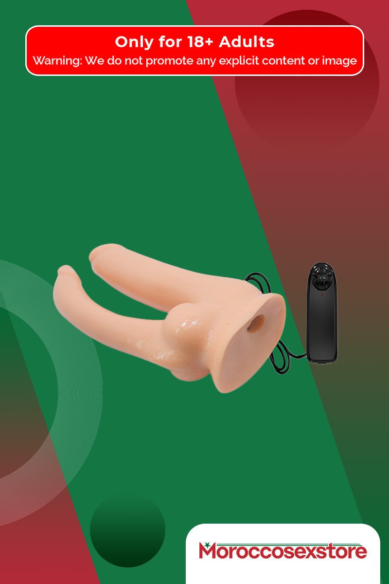 Baile Vibrating Strap-on Double Dildo with Realistic Balls SO-034